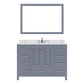 Virtu USA Caroline Avenue 48" Single Bath Vanity in Gray with Calacatta Quartz Top and Square Sink with Polished Chrome Faucet with Matching Mirror | GS-50048-CCSQ-GR-002