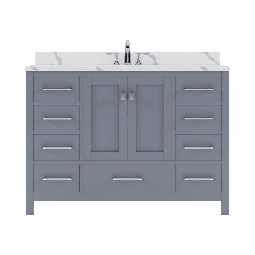 Virtu USACaroline Avenue 48" Single Bath Vanity in Gray with Calacatta Quartz Top and Round Sink | GS-50048-CCRO-GR-NM