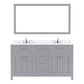 Virtu USA Caroline Avenue 60" Double Bath Vanity in Espresso with Calacatta Quartz Top and Round Sink with Polished Chrome Faucet with Matching Mirror | MD-2060-CCRO-ES-002