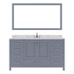 Virtu USA Caroline Avenue 60" Single Bath Vanity in Gray with Calacatta Quartz Top and Square Sink with Matching Mirror | GS-50060-CCSQ-GR