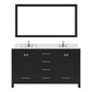 Virtu USA Caroline Avenue 60" Double Bath Vanity in Espresso with Calacatta Quartz Top and Square Sinks with Polished Chrome Faucets with Matching Mirror | GD-50060-CCSQ-ES-002