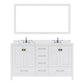 Virtu USA Caroline Avenue 60" Double Bath Vanity in White with Calacatta Quartz Top and Round Sinks with Matching Mirror | GD-50060-CCRO-WH-002