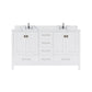 Virtu USA Caroline Avenue 60" Double Bath Vanity in White with Calacatta Quartz Top and Round Sinks | GD-50060-CCRO-WH-NM