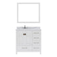 Virtu USA Caroline Avenue 36" Single Bath Vanity in White with Calacatta Quartz Top and Round Sink with Matching Mirror | GS-50036-CCRO-WH