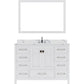 Virtu USA Caroline Avenue 48" Single Bath Vanity in White with Calacatta Round Top and Round Sink with Polished Chrome Faucet with Matching Mirror | GS-50048-CCRO-WH-002