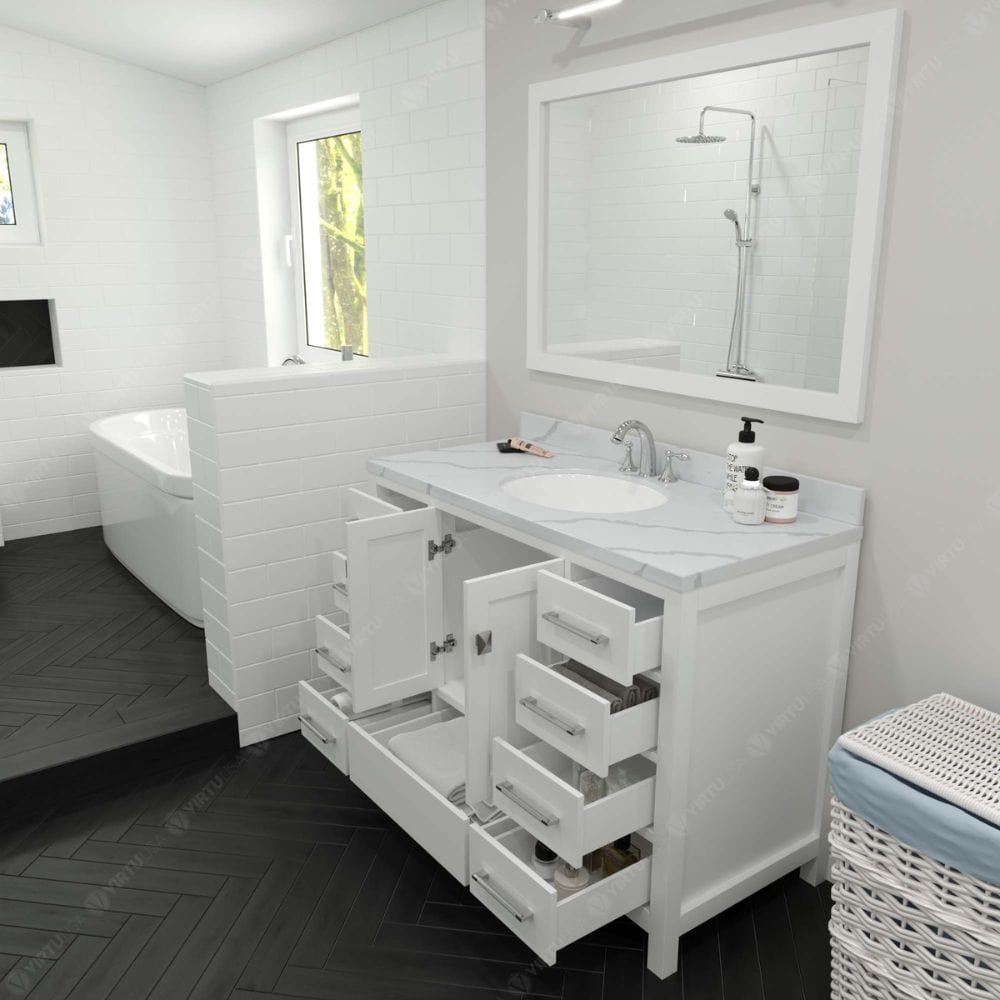 Each Caroline Avenue vanity is handcrafted with a 2" solid wood birch frame built to last a lifetime.