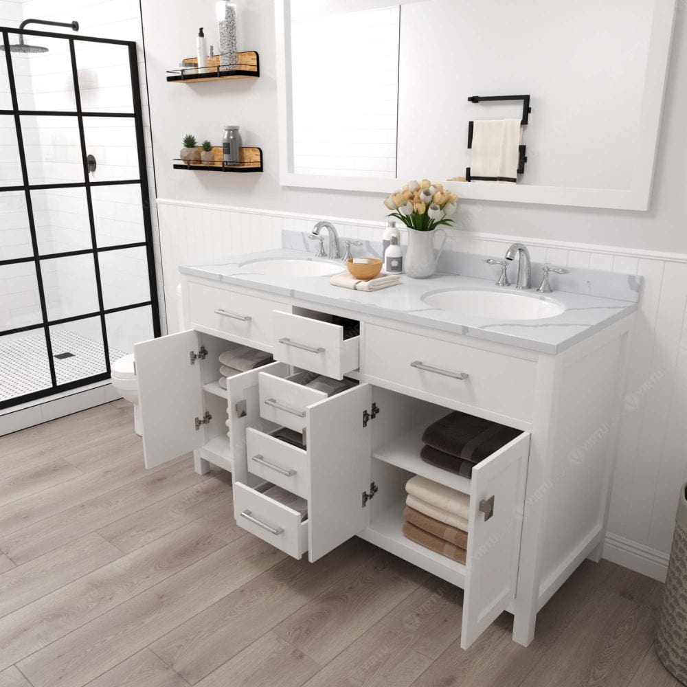 Each Caroline vanity is handcrafted with a 2" solid wood birch frame built to last a lifetime.