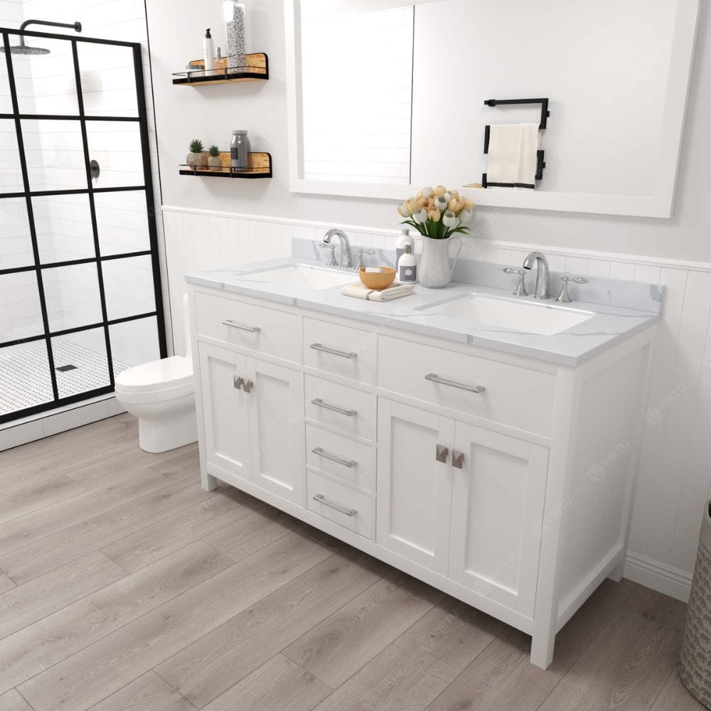Each Caroline vanity is handcrafted with a 2" solid wood birch frame built to last a lifetime.