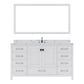 Virtu USA Caroline Avenue 60" Single Bath Vanity in White with Calacatta Quartz Top and Round Sink with Brushed Nickel Faucet with Matching Mirror | GS-50060-CCRO-WH-001