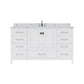 Virtu USA Caroline Avenue 60" Single Bath Vanity in White with Calacatta Quartz Top and Square Sink | GS-50060-CCSQ-WH-NM