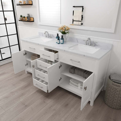 Each Caroline vanity is handcrafted with a 2" solid wood birch frame built to last a lifetime.