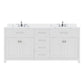 Virtu USA Caroline 72" Double Bath Vanity in White with Calacatta Quartz Top and Square Sinks | MD-2072-CCSQ-WH-NM