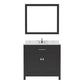 Virtu USA Caroline 36" Single Bath Vanity in Espresso with Calacatta Quartz Top and Round Sink with Polished Chrome Faucet with Matching Mirror | MS-2036-CCRO-ES-002