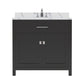 Virtu USA Caroline 36" Single Bath Vanity in Espresso with Calacatta Quartz Top and Round Sink | MS-2036-CCRO-ES-NM