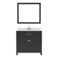 Virtu USA Caroline 36" Single Bath Vanity in Espresso with Calacatta Quartz Top and Square Sink with Brushed Nickel Faucet with Matching Mirror | MS-2036-CCSQ-ES-001