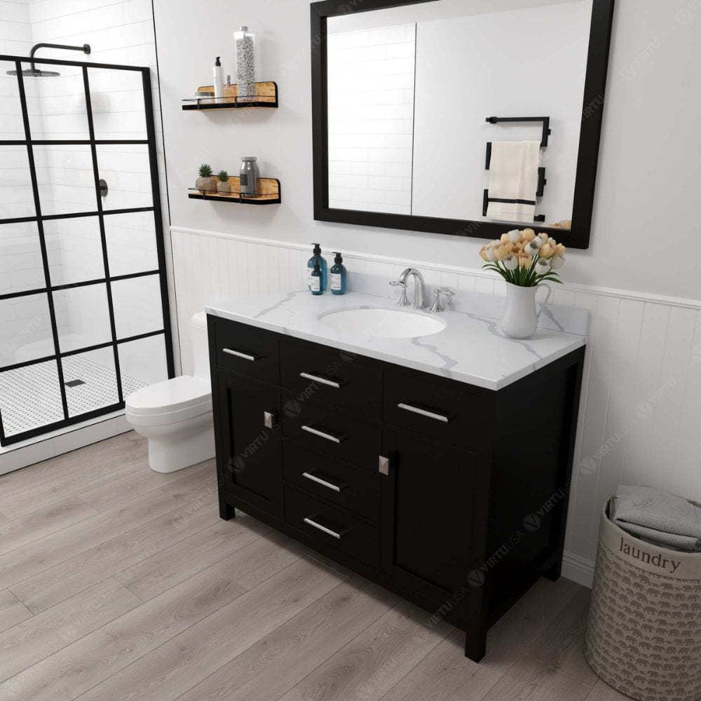 Each Caroline vanity is handcrafted with a 2" solid wood birch frame built to last a lifetime.