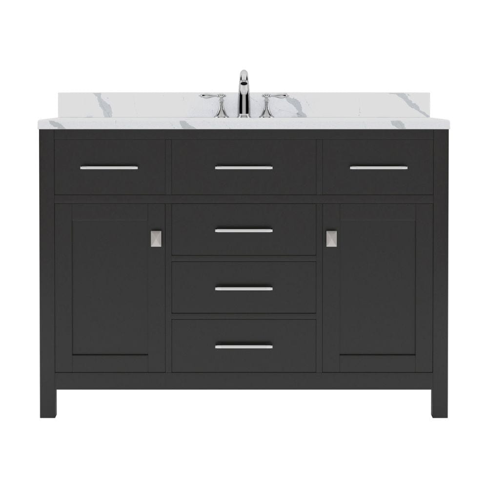 Virtu USA Caroline 48" Single Bath Vanity in Espresso with Calacatta Quartz Top and Round Sink | MS-2048-CCRO-ES-NM