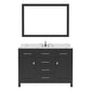 Virtu USA Caroline 48" Single Bath Vanity in Espresso with Calacatta Quartz Top and Square Sink with Brushed Nickel Faucet with Matching Mirror | MS-2048-CCSQ-ES-001