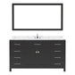 Virtu USA Caroline 60" Single Bath Vanity in Espresso with Calacatta Quartz Top and Round Sink with Brushed Nickel Faucet with Matching Mirror | MS-2060-CCRO-ES-001