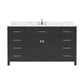 Virtu USA Caroline 60" Single Bath Vanity in Espresso with Calacatta Quartz Top and Round Sink | MS-2060-CCRO-ES-NM