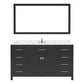 Virtu USA Caroline 60" Single Bath Vanity in Espresso with Calacatta Quartz Top and Square Sink with Brushed Nickel Faucet with Matching Mirror | MS-2060-CCSQ-ES-001