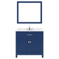 Virtu USA Caroline 36" Single Bath Vanity in French Blue with Calacatta Quartz Top and Round Sink with Polished Chrome Faucet with Matching Mirror | MS-2036-CCRO-FB-002