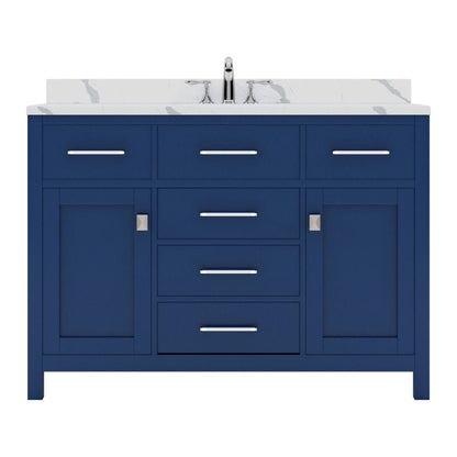 Virtu USA Caroline 48" Single Bath Vanity in French Blue with Calacatta Quartz Top and Round Sink | MS-2048-CCRO-FB-NM