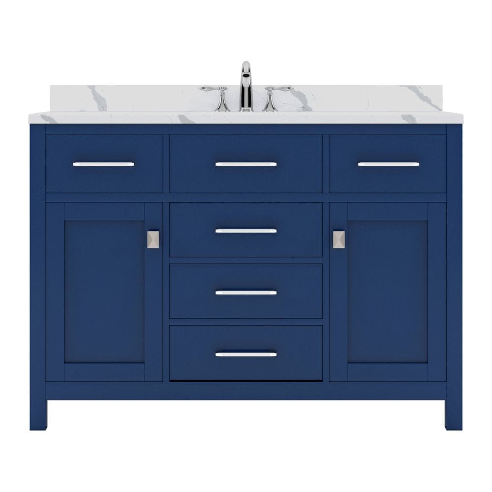 Virtu USA Caroline 48" Single Bath Vanity in French Blue with Calacatta Quartz Top and Round Sink | MS-2048-CCRO-FB-NM