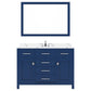 Virtu USA Caroline 48" Single Bath Vanity in French Blue with Calacatta Quartz Top and Square Sink with Polished Chrome Faucet with Matching Mirror | MS-2048-CCSQ-FB-002
