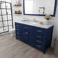Caroline French Blue 60" Round Sink Vanity Set with Brushed Nickel Faucet | MS-2060-CCRO-FB-001