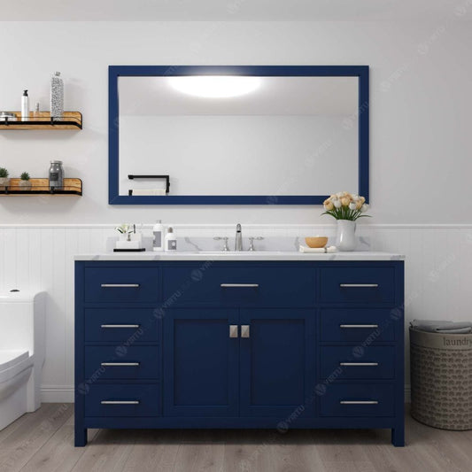 Virtu USA Caroline 60" Single Bath Vanity in French Blue with Calacatta Quartz Top and Round Sink | MS-2060-CCRO-FB-NM