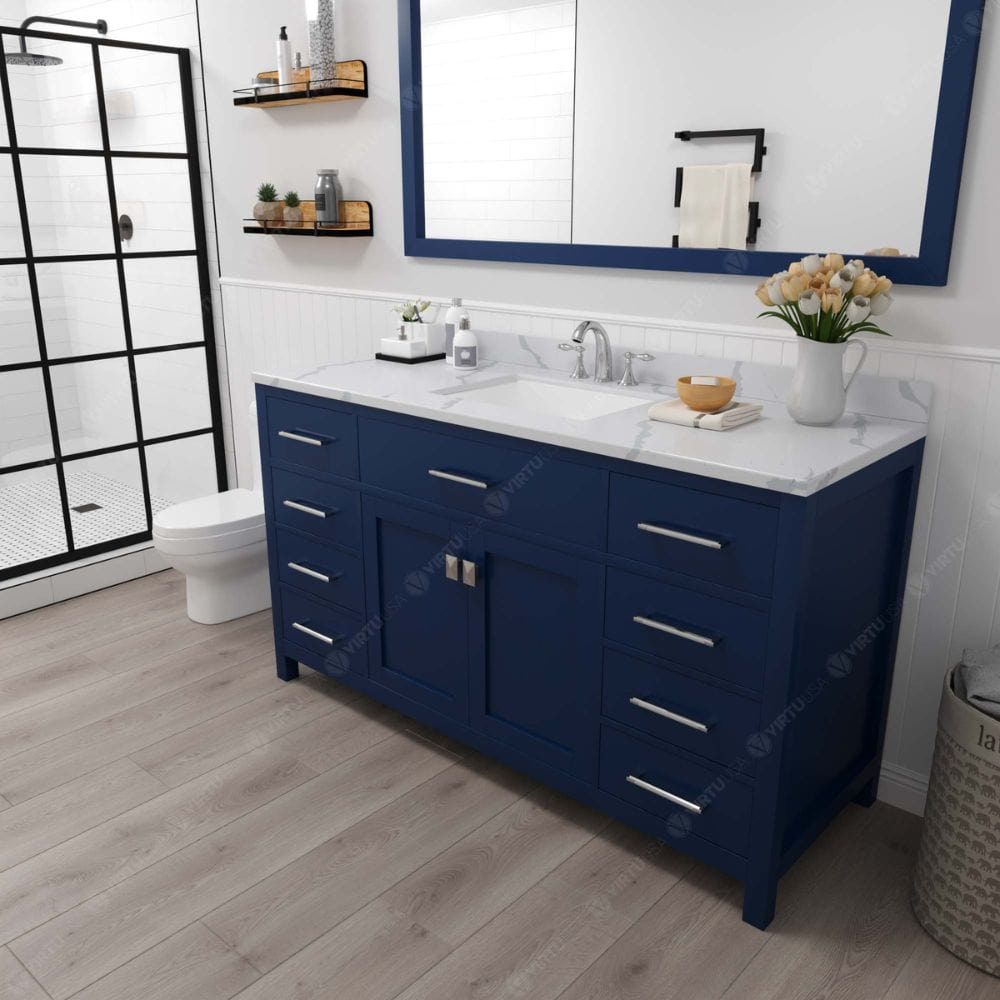 Contemporary shaker style doors and clean lines make it a versatile addition to modern or transitional designs while offering bountiful storage as to not sacrifice functionality. 
