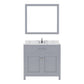 Virtu USA Caroline 36" Single Bath Vanity in Espresso with Calacatta Quartz Top and Round Sink with Matching Mirror | MS-2036-CCRO-ES