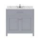 Virtu USA Caroline 36" Single Bath Vanity in Gray with Calacatta Quartz Top and Round Sink | MS-2036-CCRO-GR-NM