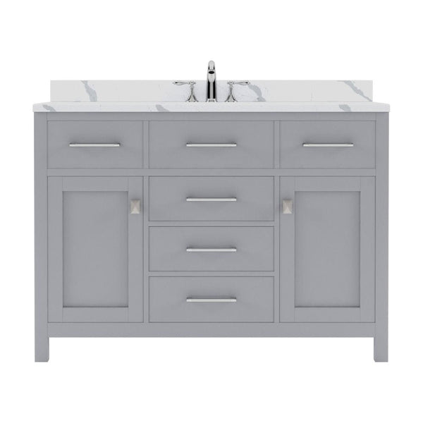 Virtu USA Caroline 48 Single Bath Vanity in Gray with Calacatta Quartz Top and Round Sink | MS-2048-CCRO-GR-NM