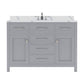 Virtu USA Caroline 48" Single Bath Vanity in Gray with Calacatta Quartz Top and Round Sink | MS-2048-CCRO-GR-NM