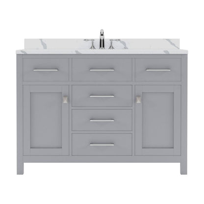 Virtu USA Caroline 48" Single Bath Vanity in Gray with Calacatta Quartz Top and Round Sink | MS-2048-CCRO-GR-NM