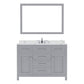 Virtu USA Caroline 48" Single Bath Vanity in Gray with Calacatta Quartz Top and Square Sink with Matching Mirror | MS-2048-CCSQ-GR