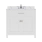 Virtu USA Caroline 36" Single Bath Vanity in White with Calacatta Quartz Top and Square Sink | MS-2036-CCSQ-WH-NM