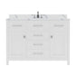 Virtu USA Caroline 48" Single Bath Vanity in White with Calacatta Quartz Top and Round Sink | MS-2048-CCRO-WH-NM