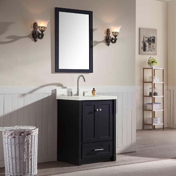 Ariel Adams 25" Modern Black Single Oval Sink Vanity Set