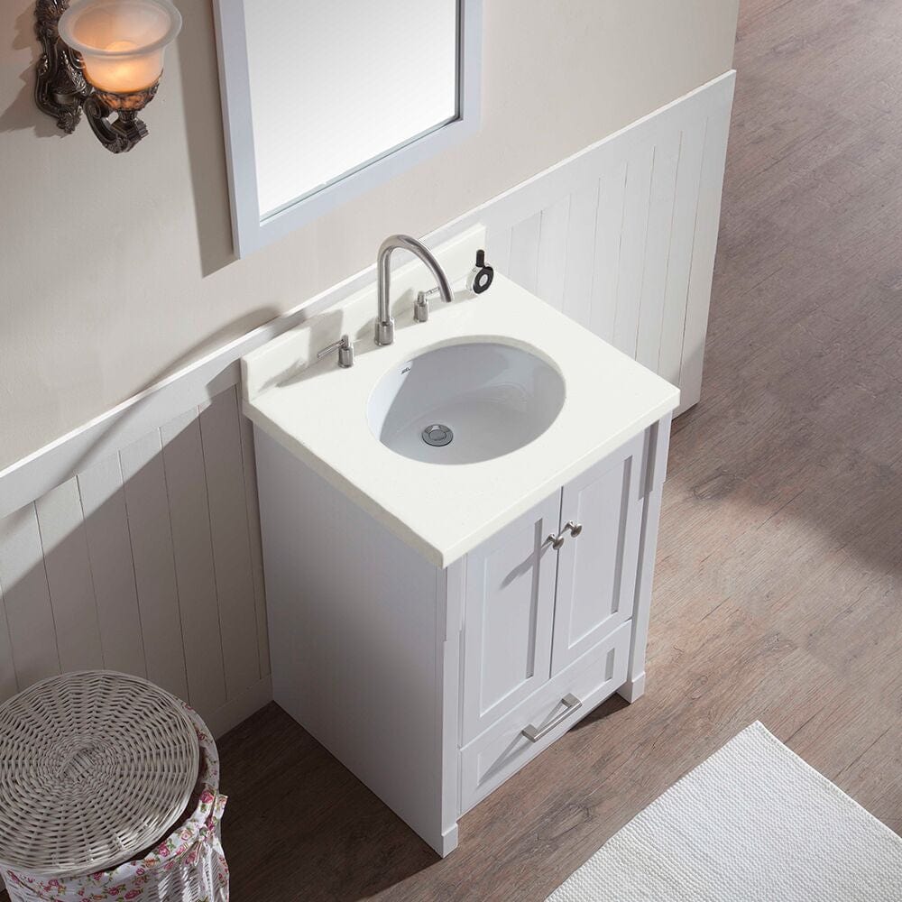 Ariel Adams 25 Single Sink Vanity Set in White