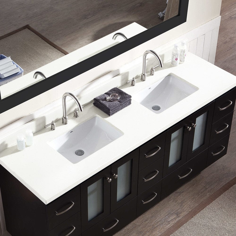 Ariel Americano 73 Double Sink Vanity Set in Black