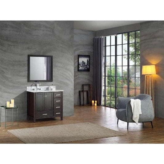 Ariel Cambridge  37" Espresso Left Offset Single Rectangle Sink Vanity