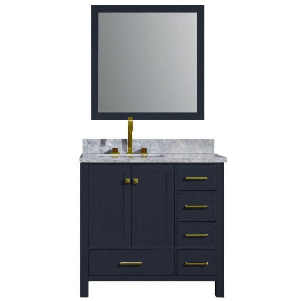 Ariel Cambridge  37" Midnight Blue Left Offset Single Rectangle Sink Vanity Set