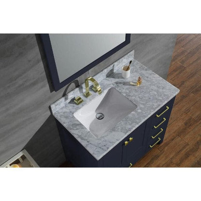 Ariel Cambridge  37" Midnight Blue Left Offset Single Rectangle Sink Vanity Set