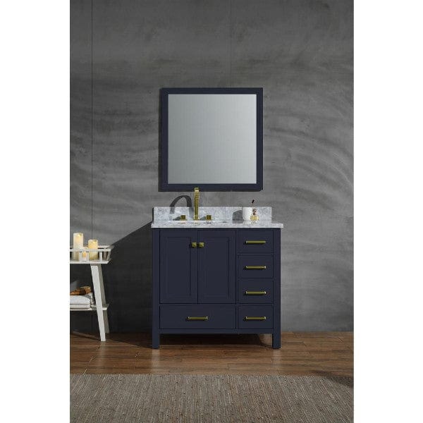 Ariel Cambridge  37" Midnight Blue Left Offset Single Rectangle Sink Vanity Set