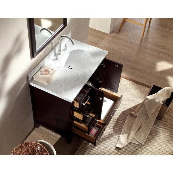 Ariel Cambridge  37" Modern Espresso Right Offset Single Oval Sink Vanity