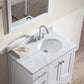 Ariel Cambridge 37 Single Oval Sink Vanity Set w/ Right Offset Sink in White