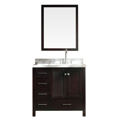 ARIEL Cambridge 37" Single Sink Vanity Set w/ Right Offset Sink in Espresso